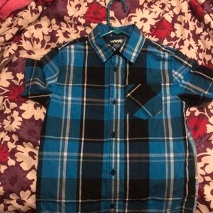 Blue hawk button down dress shirt
